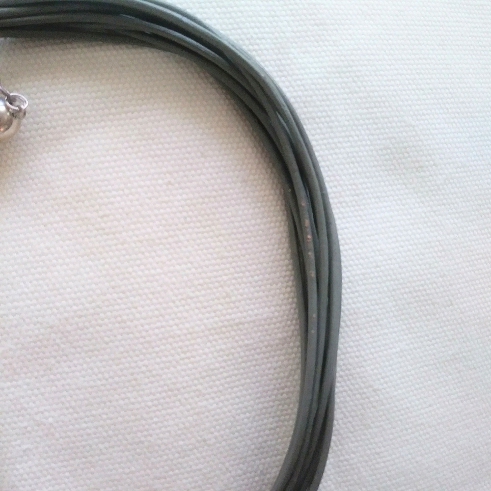 Sterling Silver Floral Pendant & Cord Necklace - Picture 8 of 11